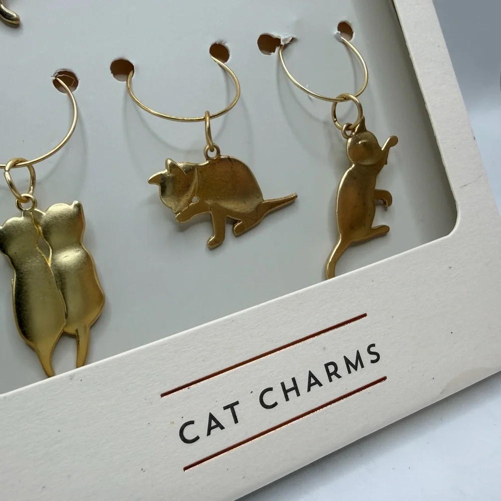 Gold Cat Charms Twine Living Co 6pc